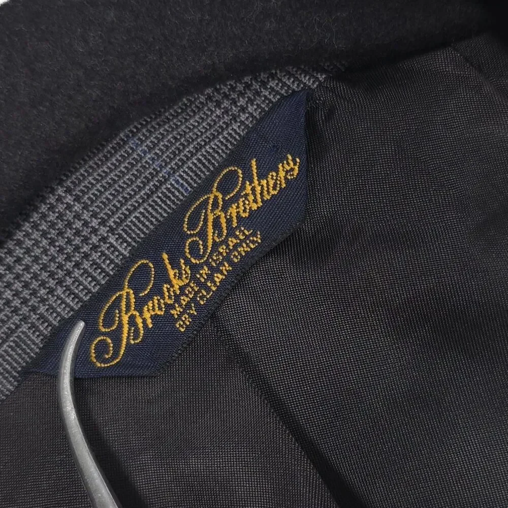 BROOKS BROTHERS Mens Brooksease Gray Glen Plaid Wool Blazer 42L Sport Coat‎